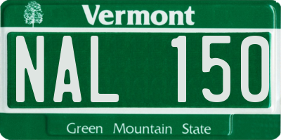VT license plate NAL150