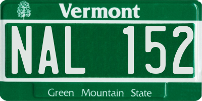 VT license plate NAL152