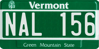 VT license plate NAL156