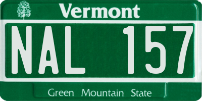 VT license plate NAL157