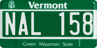 VT license plate NAL158
