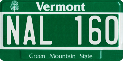 VT license plate NAL160