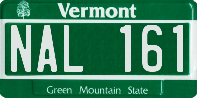 VT license plate NAL161
