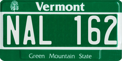 VT license plate NAL162