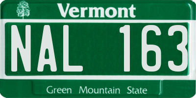 VT license plate NAL163