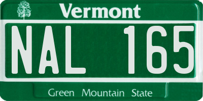 VT license plate NAL165