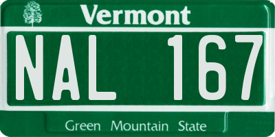 VT license plate NAL167