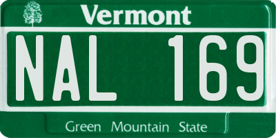 VT license plate NAL169