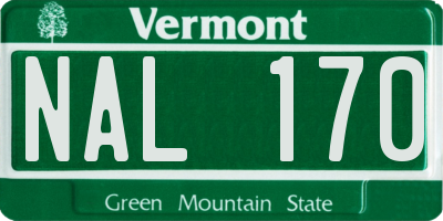 VT license plate NAL170