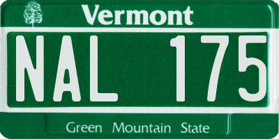 VT license plate NAL175