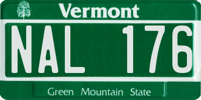 VT license plate NAL176