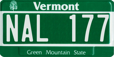 VT license plate NAL177