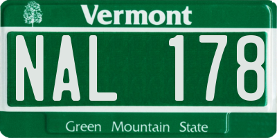 VT license plate NAL178