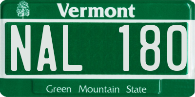 VT license plate NAL180