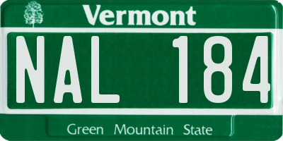 VT license plate NAL184