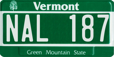 VT license plate NAL187