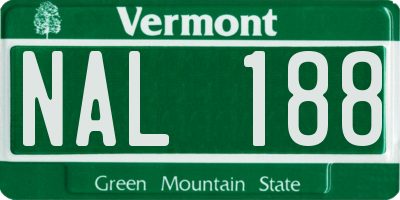 VT license plate NAL188