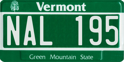 VT license plate NAL195