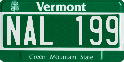 VT license plate NAL199