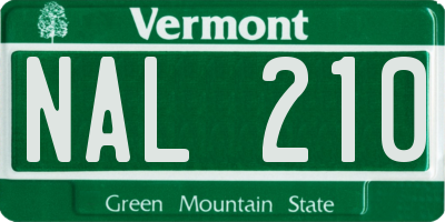 VT license plate NAL210