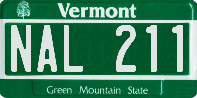 VT license plate NAL211
