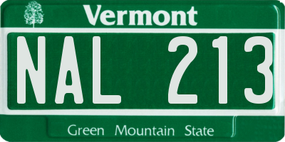 VT license plate NAL213