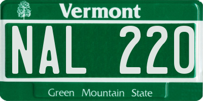 VT license plate NAL220