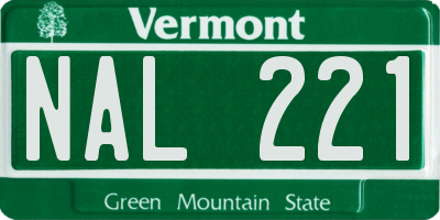 VT license plate NAL221