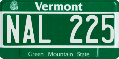 VT license plate NAL225