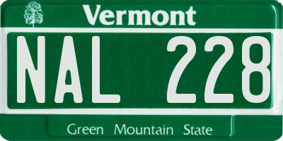 VT license plate NAL228