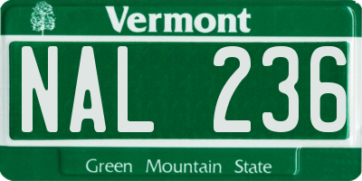 VT license plate NAL236