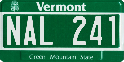 VT license plate NAL241