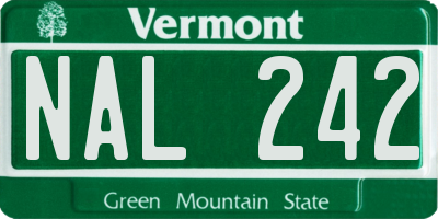 VT license plate NAL242
