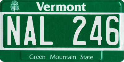 VT license plate NAL246