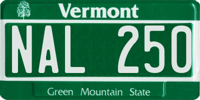 VT license plate NAL250
