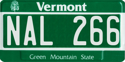 VT license plate NAL266