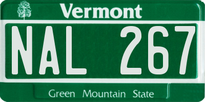 VT license plate NAL267