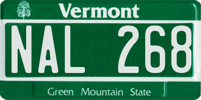 VT license plate NAL268