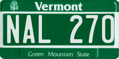VT license plate NAL270