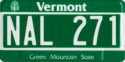 VT license plate NAL271