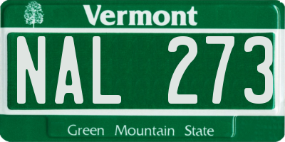 VT license plate NAL273