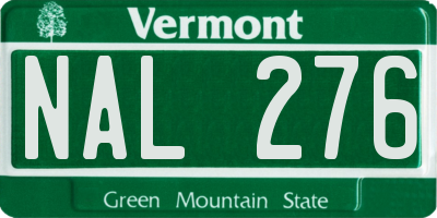 VT license plate NAL276