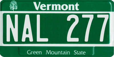 VT license plate NAL277