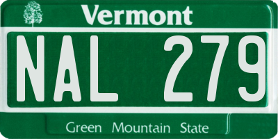 VT license plate NAL279