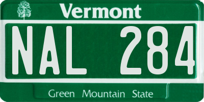 VT license plate NAL284