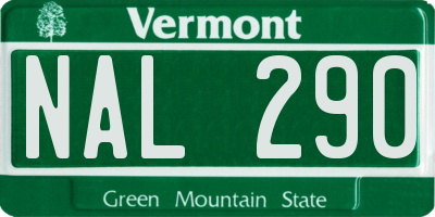 VT license plate NAL290