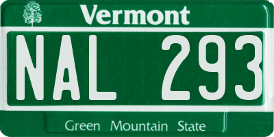 VT license plate NAL293