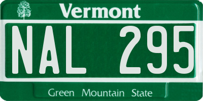 VT license plate NAL295
