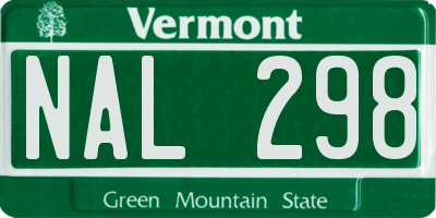 VT license plate NAL298