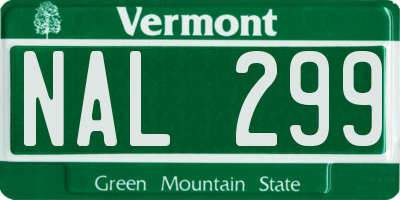 VT license plate NAL299